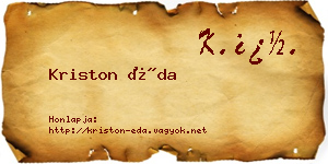 Kriston Éda névjegykártya